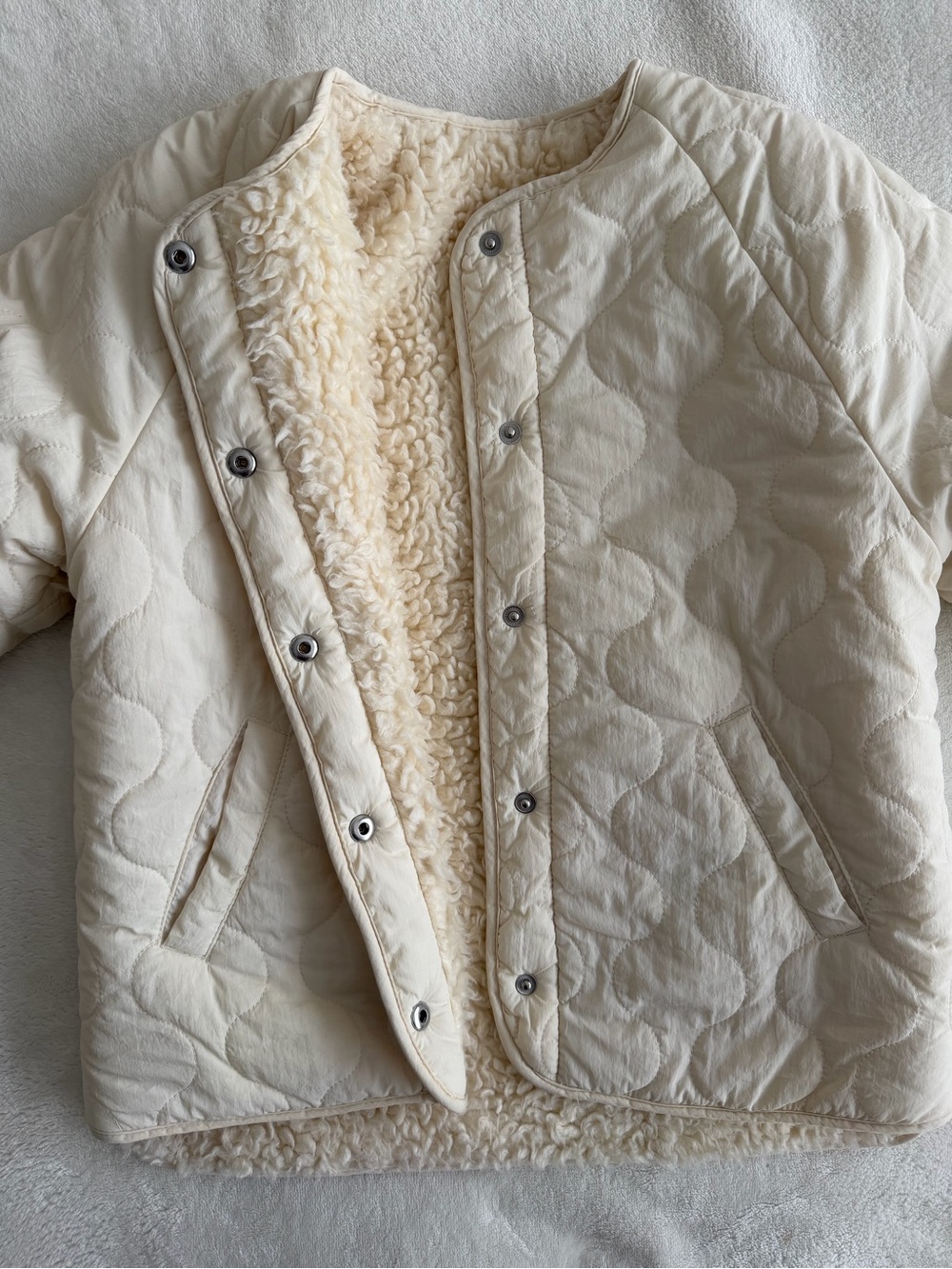 H&M Cream Quilted Puffer Jacket